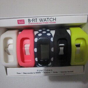 Womens B FIT B-Active Fitness Tracker watch Set 5 interchangeable bands NIB